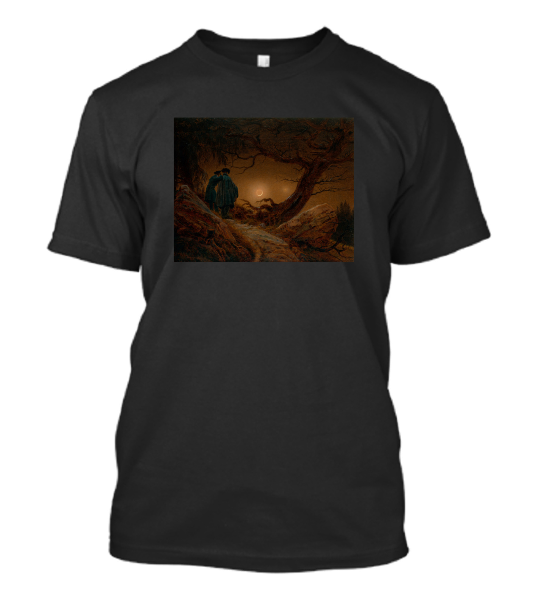 Two Men Contemplating The Moon Caspar David Friedrich T-Shirt