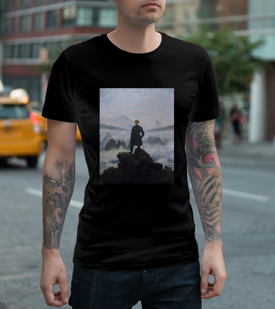 Wanderer Above the Sea of Fog Caspar David Friedrich Painting T-Shirt