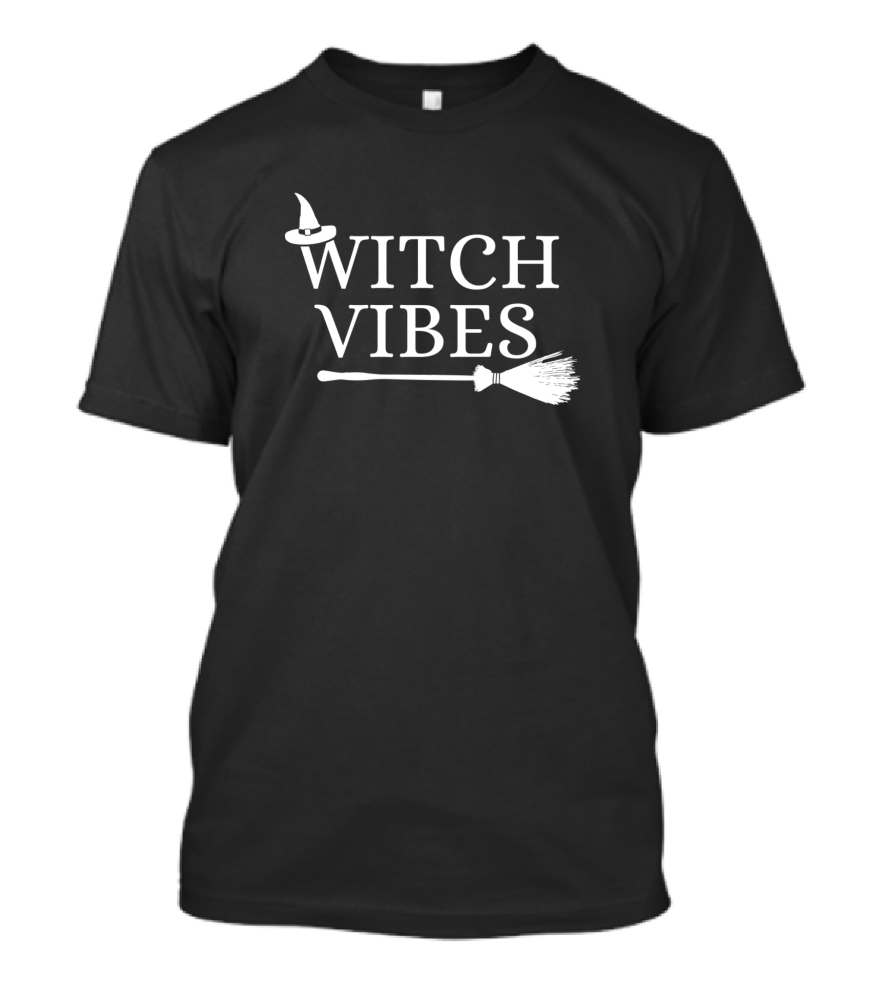 Witch Vibes Witch Hat Broom Halloween Aesthetic T-Shirt