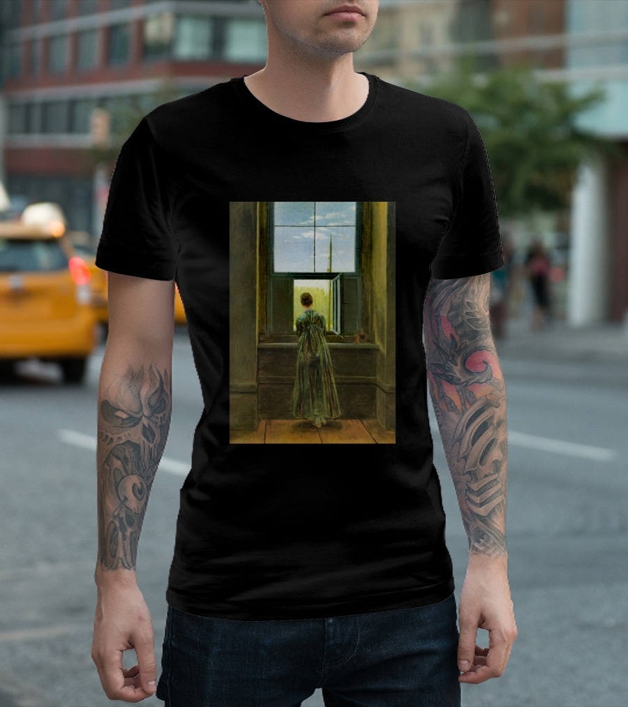 Woman Gazing from Window by Caspar David Friedrich T-Shirt