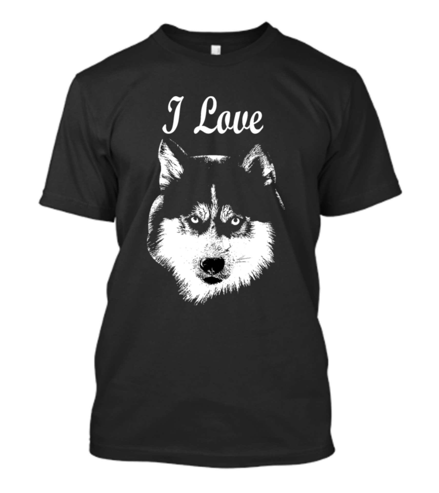 I Love Husky Face T-Shirt