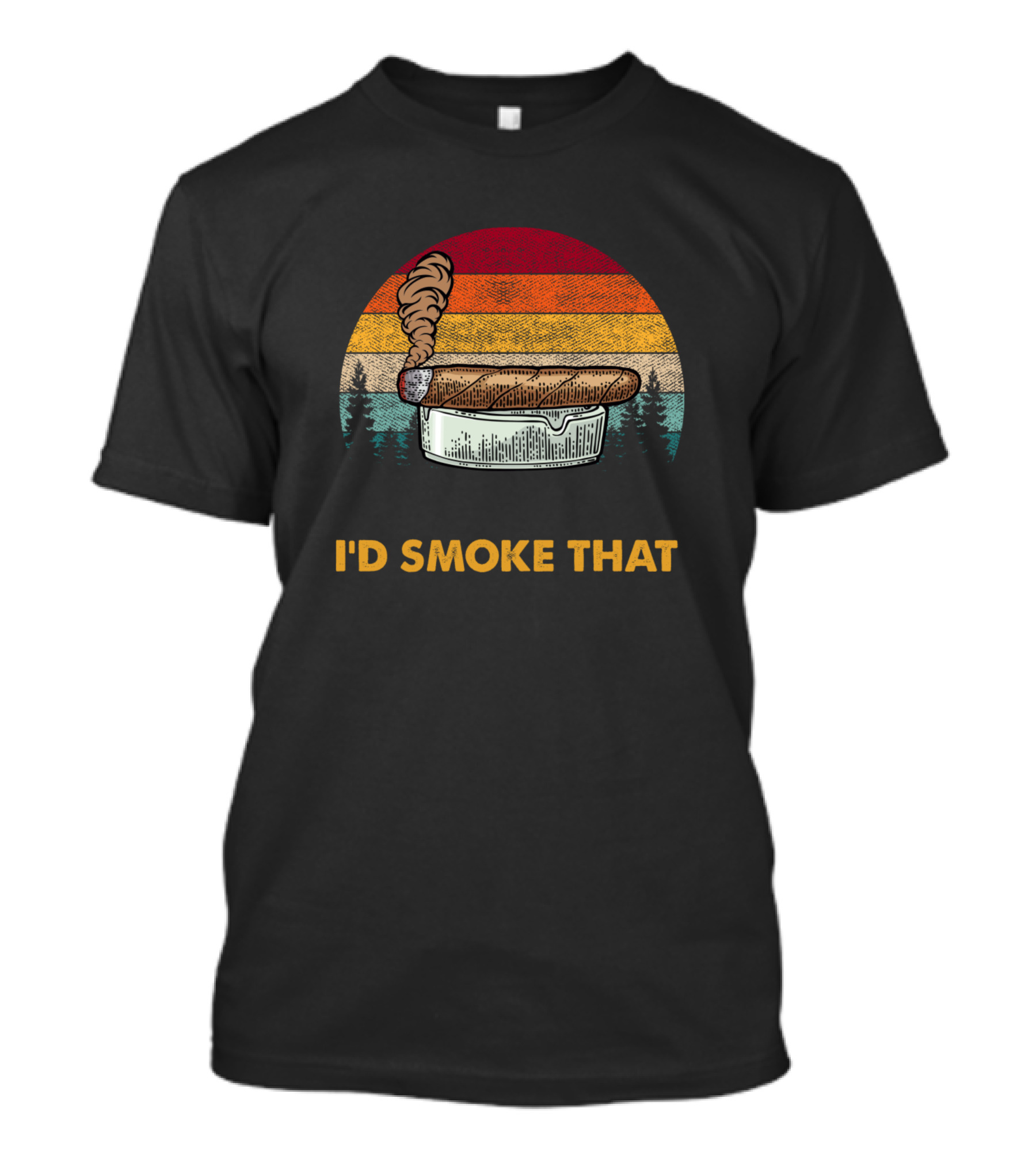 I'd Smoke That Funny Cigar Smokers Lover Vintage Sunset T-Shirt
