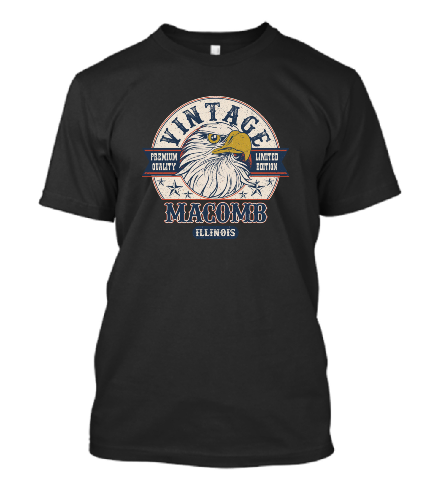 Vintage Macomb Illinois Eagle Stars T-Shirt