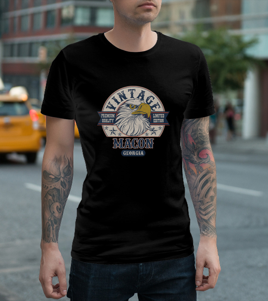 Vintage Eagle Macon Georgia Premium Quality T-Shirt