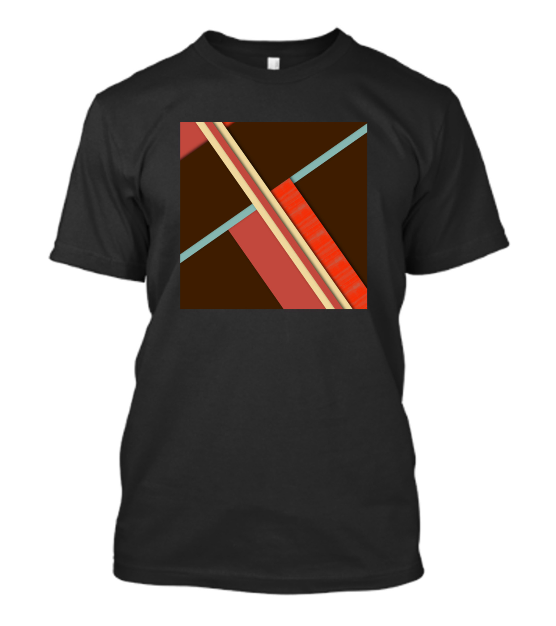 Material Color Stripes Geometric Abstract Squares T-Shirt