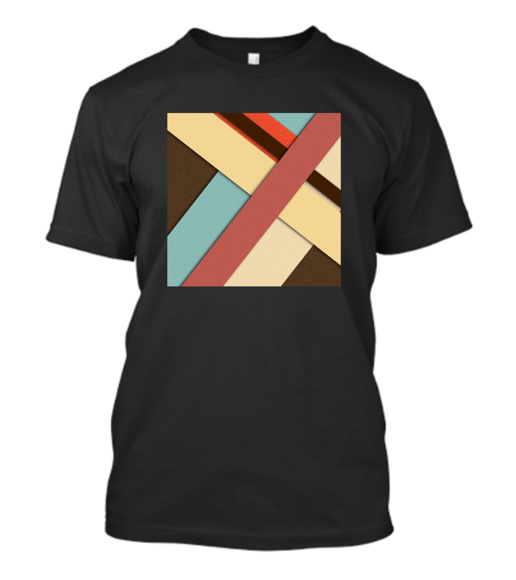 Materials Geometric Collage On Dark Canvas T-Shirt