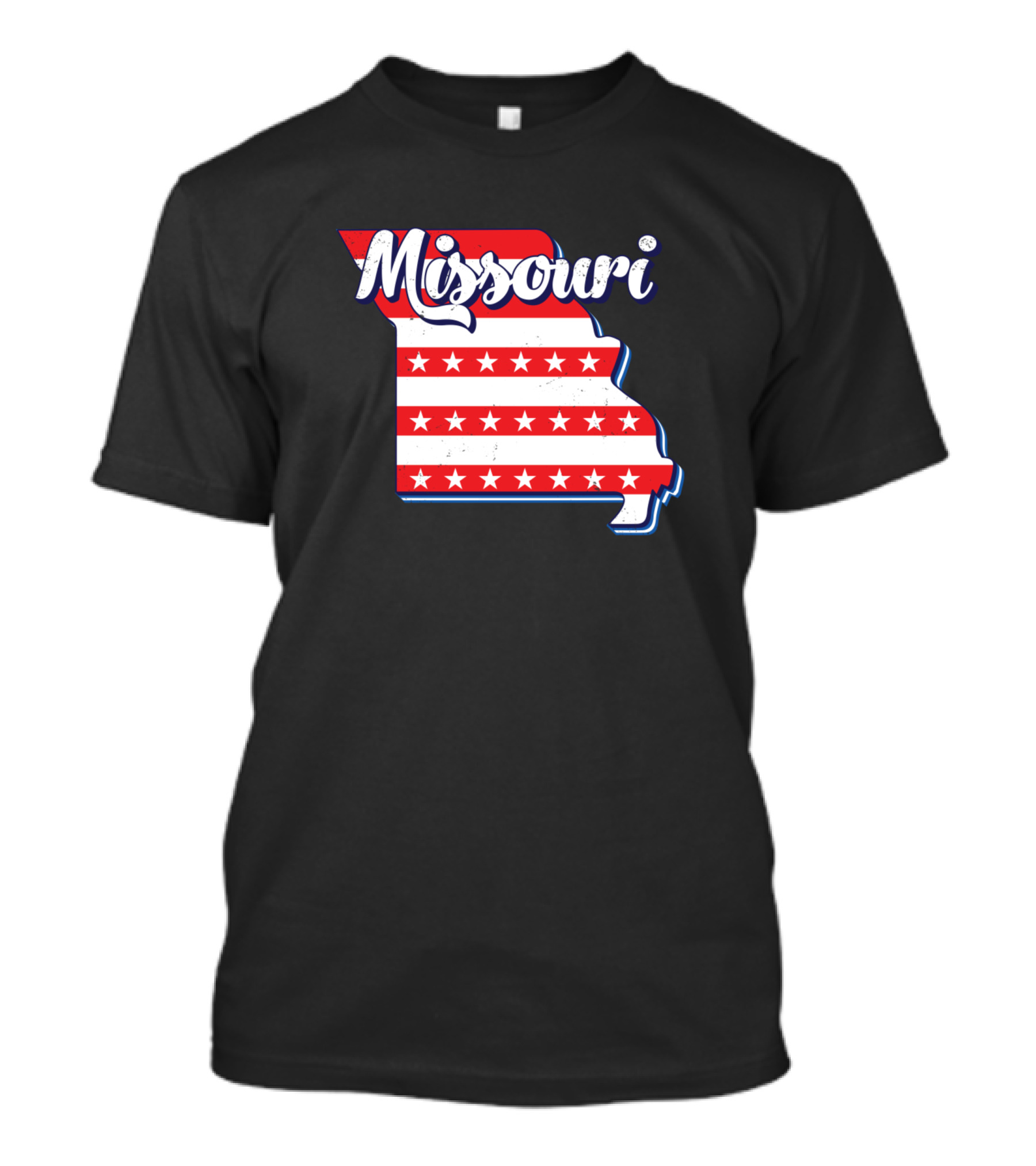 Missouri Outline USA Flag 4th Of July Map T-Shirt
