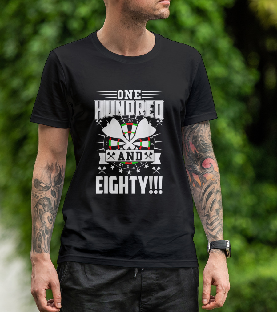 One Hundred And Eighty Darts Bullseye Stars And Crossed Arrows T-Shirt