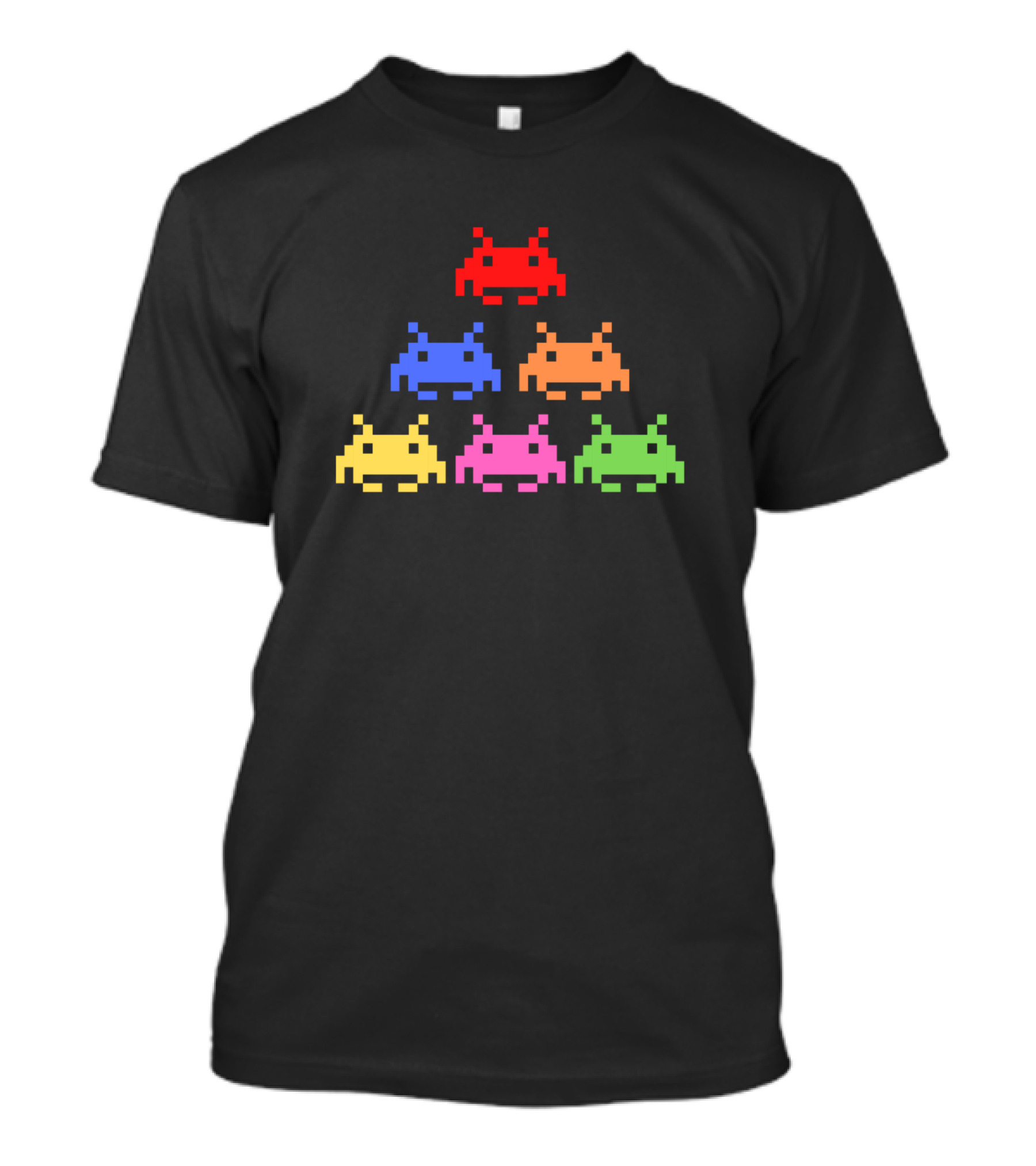 Pixelated Crab Monsters Retro Space Invaders Colors T-Shirt