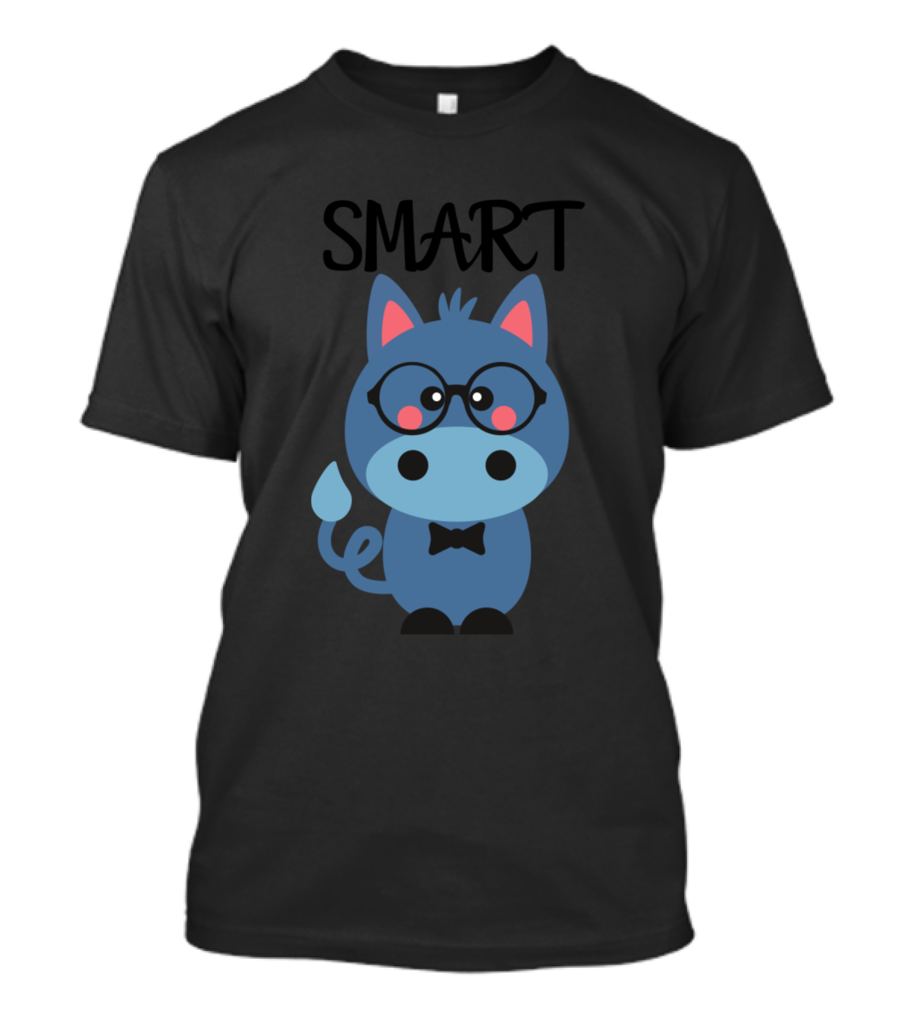 SMART Donkey Glasses Bow Tie Cute Fun T-Shirt