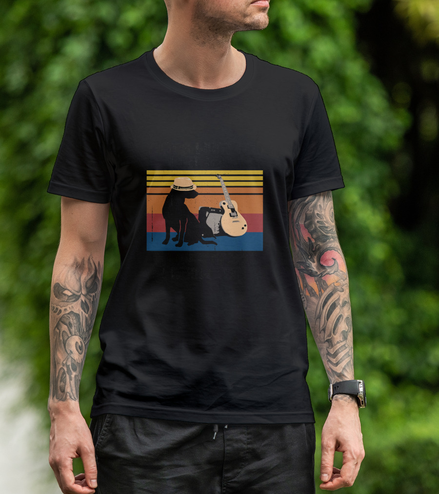 That's What I Do I Pet Dogs I Play Guitars And I Know Things Retro Vintage T-Shirt