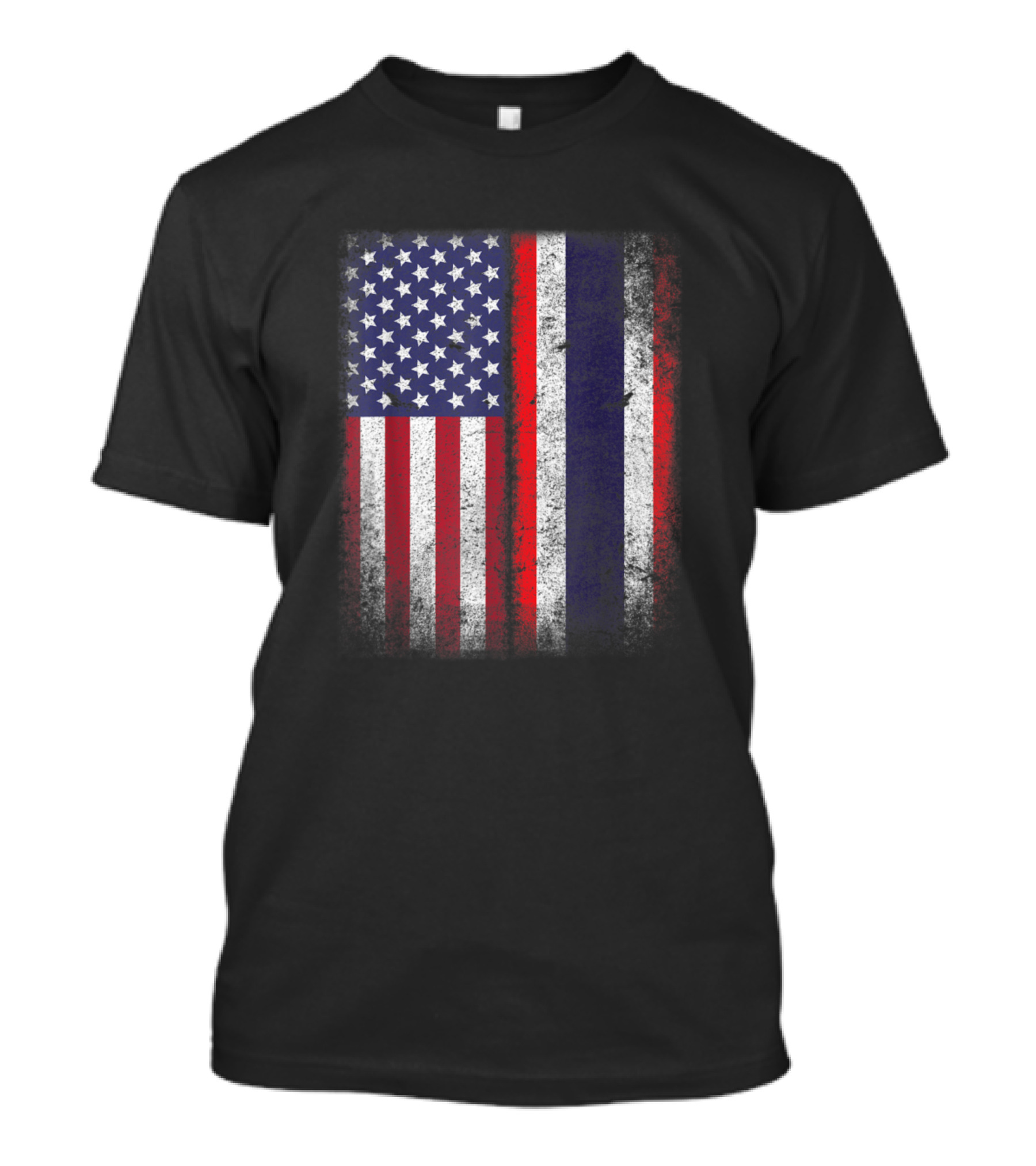 Thailand USA Thai American Flag Fusion T-Shirt