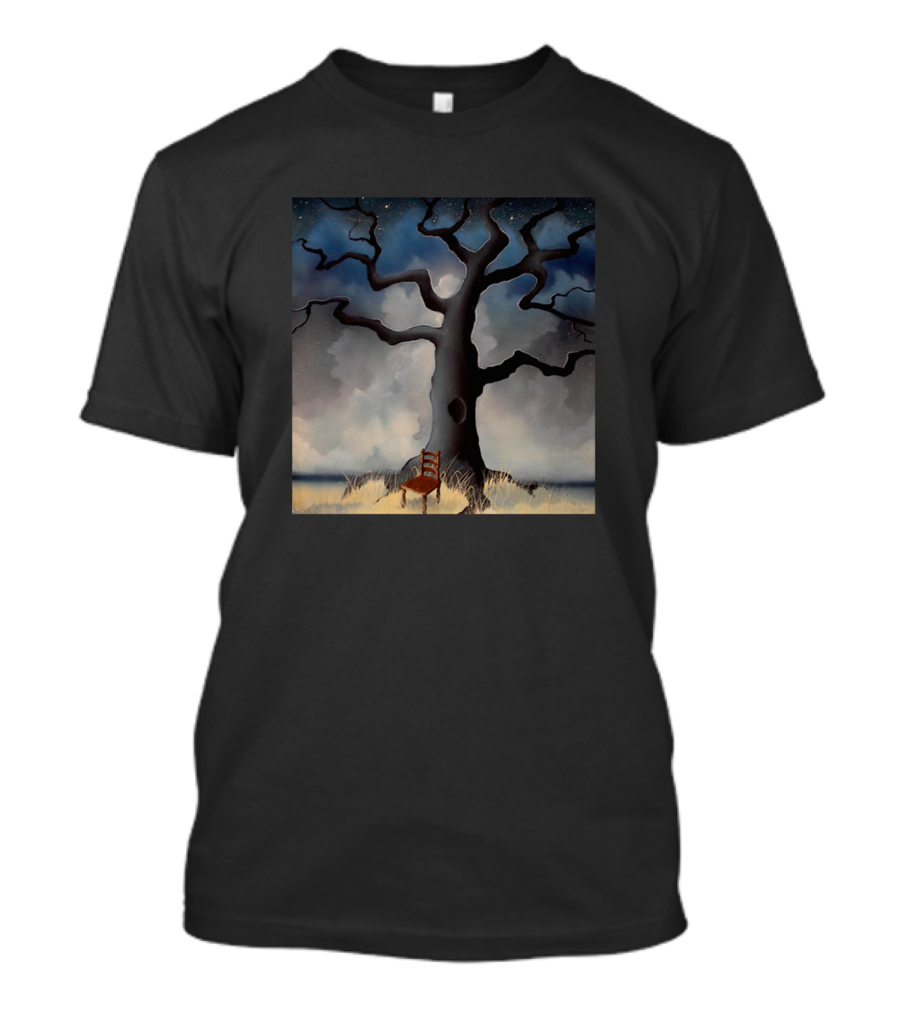 The Learning Tree Under Starry Night Sky With Chair T-Shirt