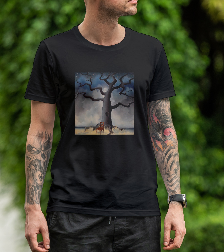 The Learning Tree Under Starry Night Sky With Chair T-Shirt