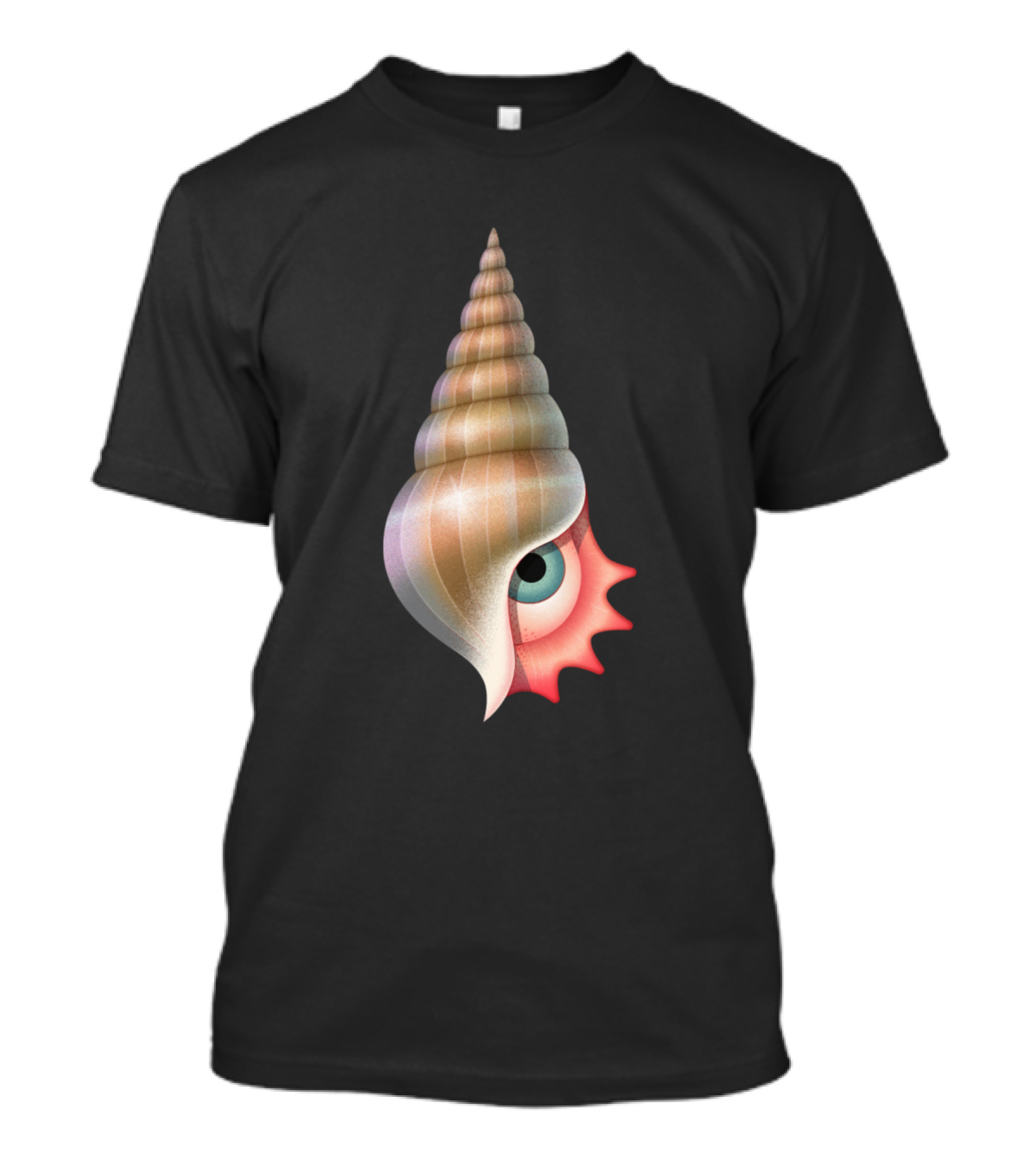 Tumpaci Eye Surreal Spiral Shell With Watchful Blue Eye T-Shirt