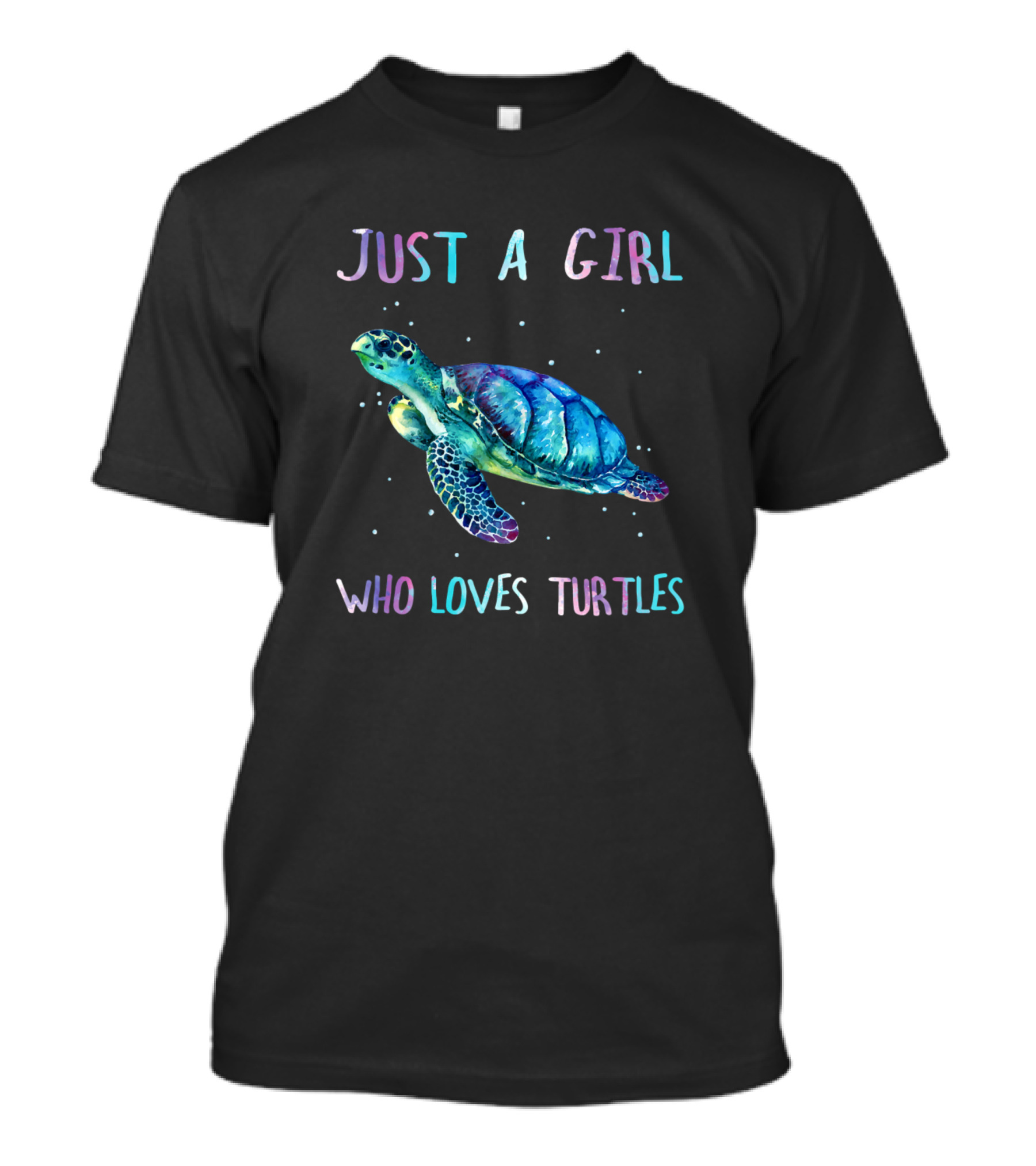Just A Girl Who Loves Turtles Watercolor Sea Ocean T-Shirt