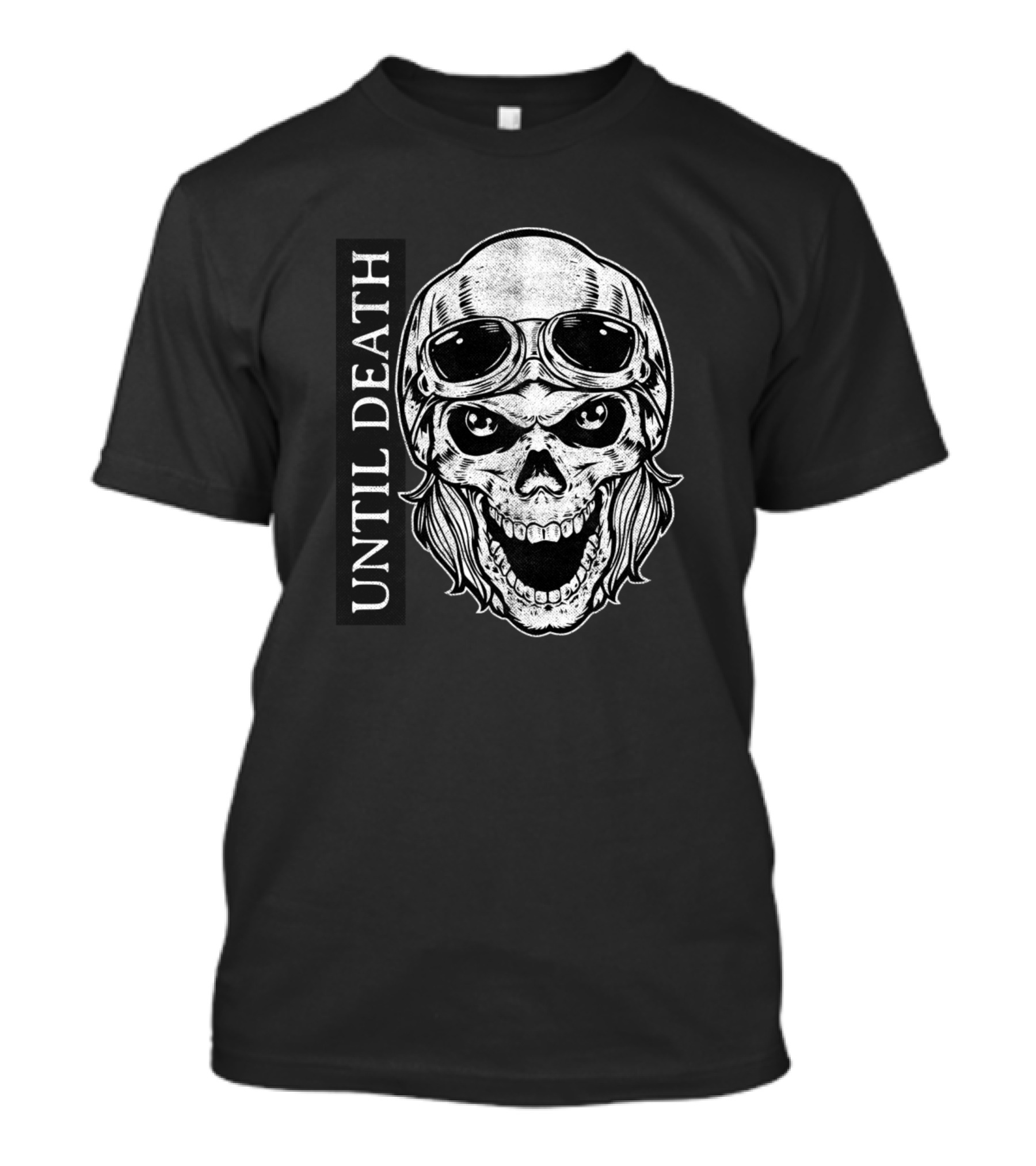 UNTIL DEATH Skull With Goggles Rider T-Shirt