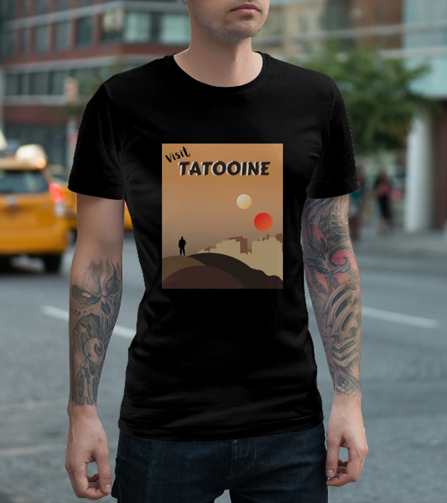 Visit Tatooine Desert Landscape with Twin Suns T-Shirt