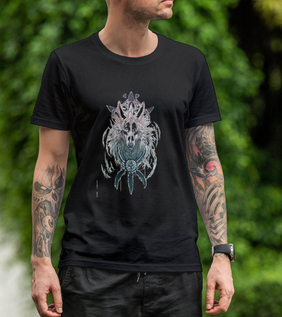 Wolf Dream Catcher Wild Life Spirit Totem T-Shirt