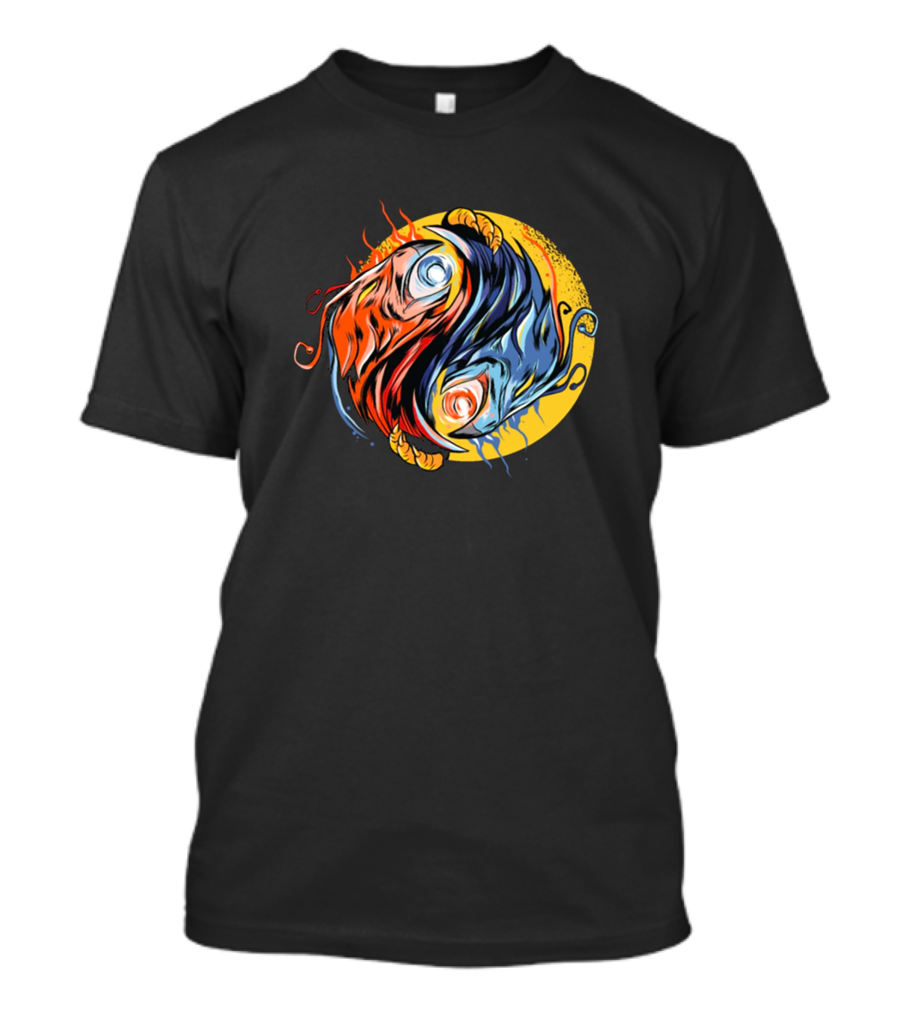 Yin Yang Phoenix Fire And Water Circular T-Shirt