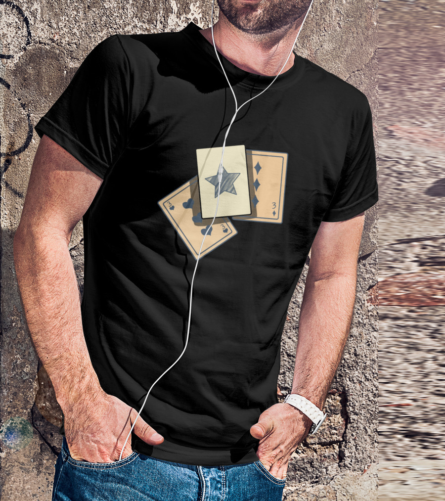 3 Cards Star Heart Diamond Playing Trio T-Shirt
