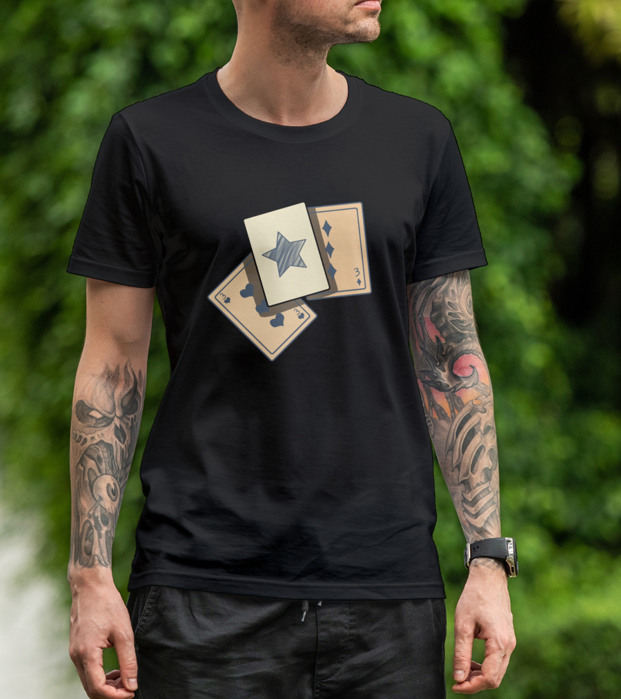 3 Cards Star Heart Diamond Playing Trio T-Shirt
