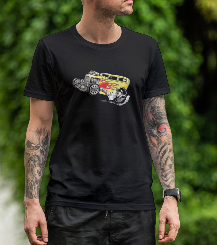 American Hot Rod Car Flames Classic T-Shirt