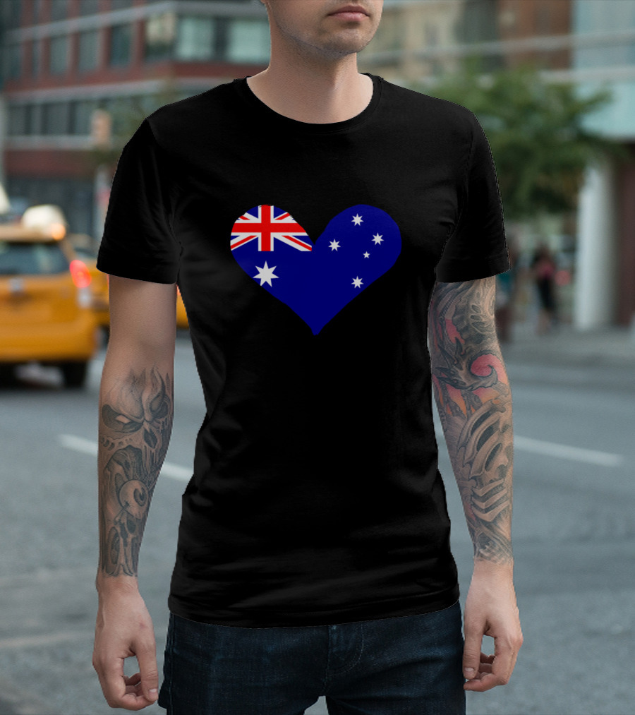 Australia Flag Heart T-Shirt