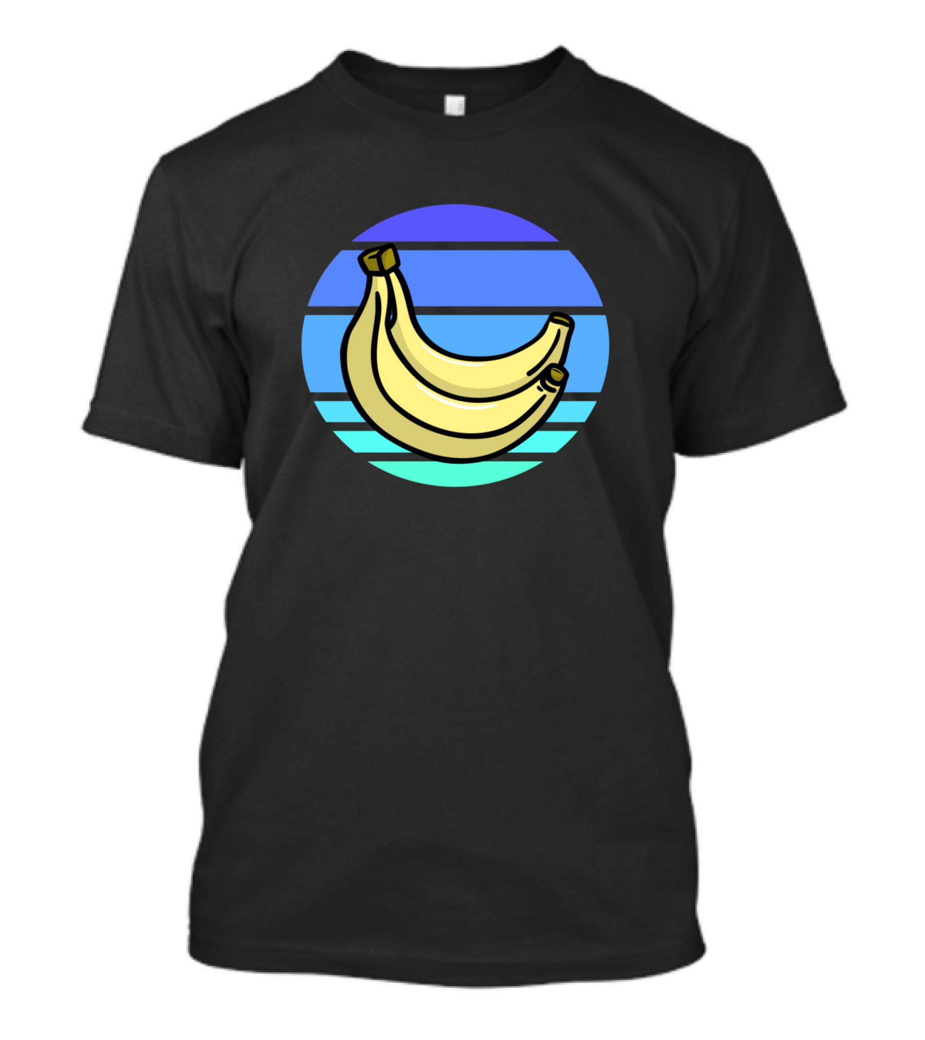 Bananas Tropical Retro Sunset Stripes T-Shirt