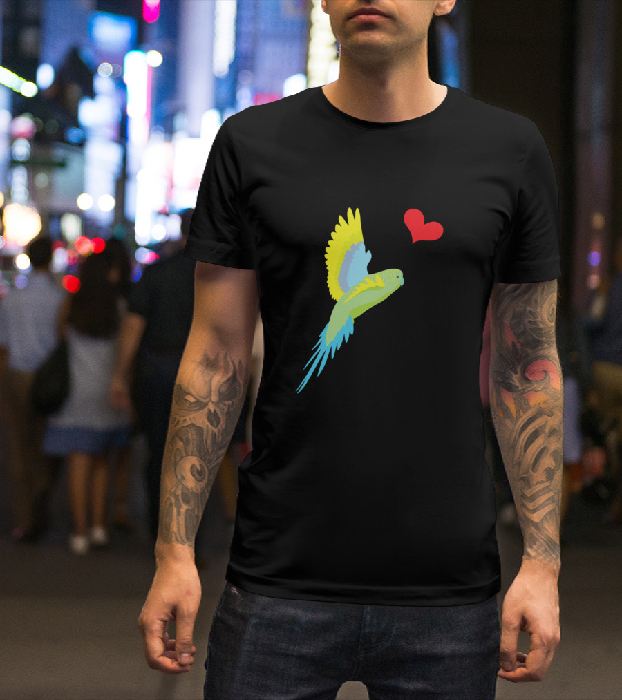 Budgerigar Sweet Budgie Bird Lover Heart Balloon T-Shirt
