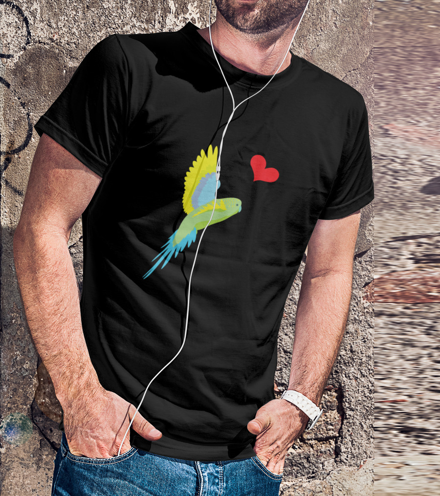 Budgerigar Sweet Budgie Bird Lover Heart Balloon T-Shirt