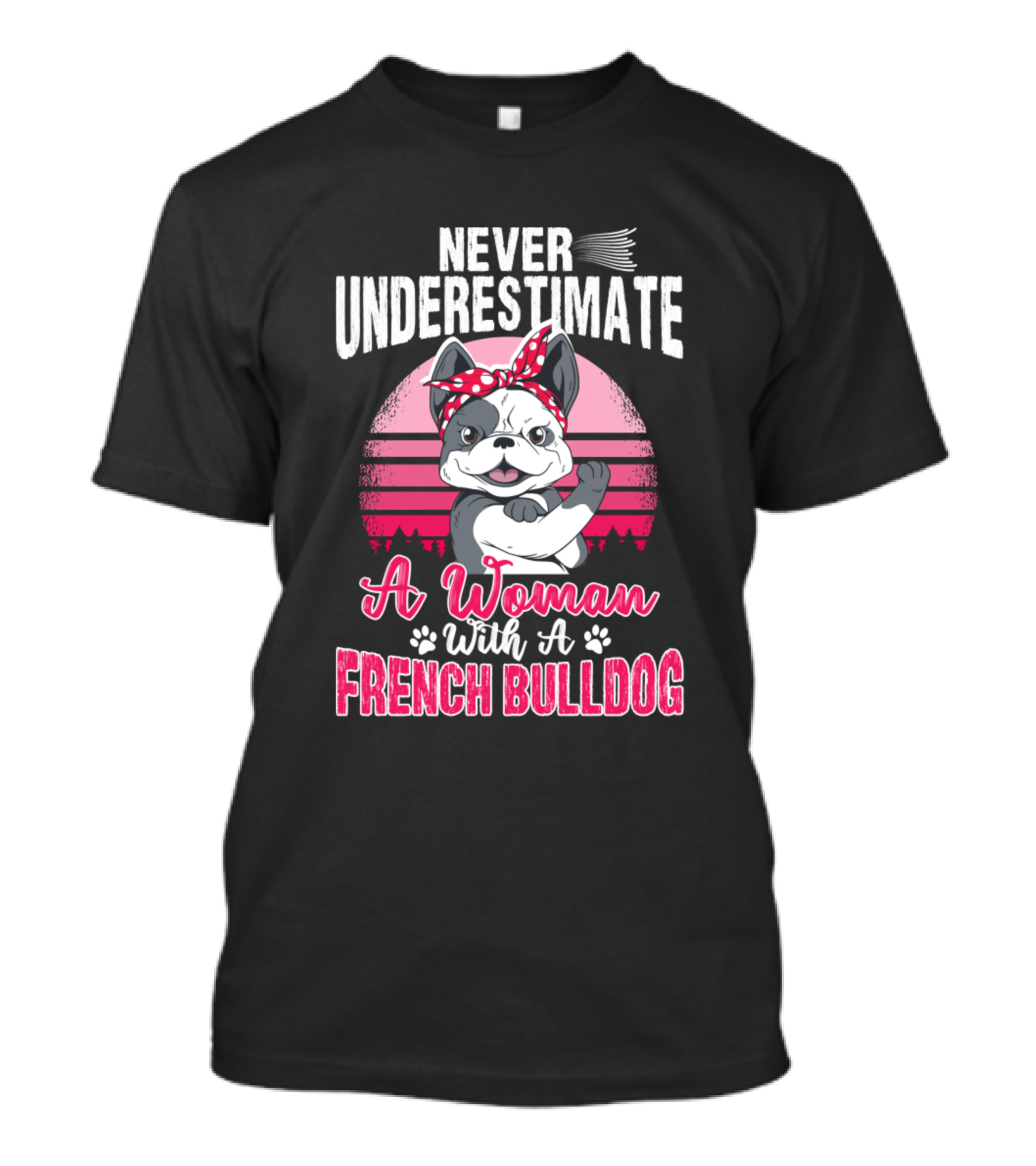 Never Underestimate A Woman With A French Bulldog T-Shirt
