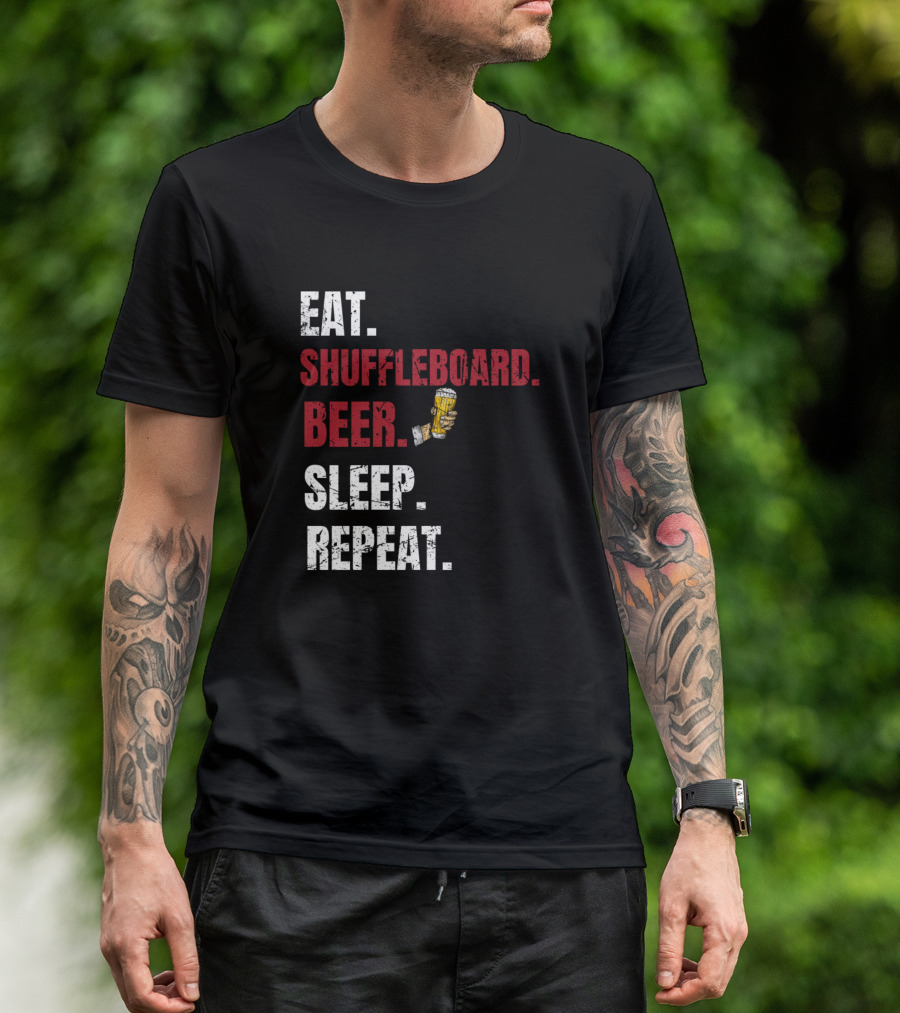 Eat Shuffleboard Beer Sleep Repeat T-Shirt