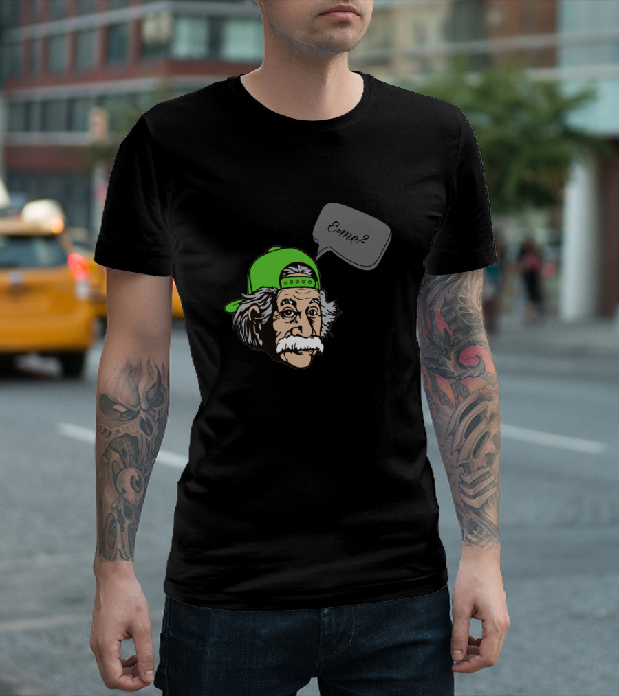 Einstein Emote Green Hat T-Shirt