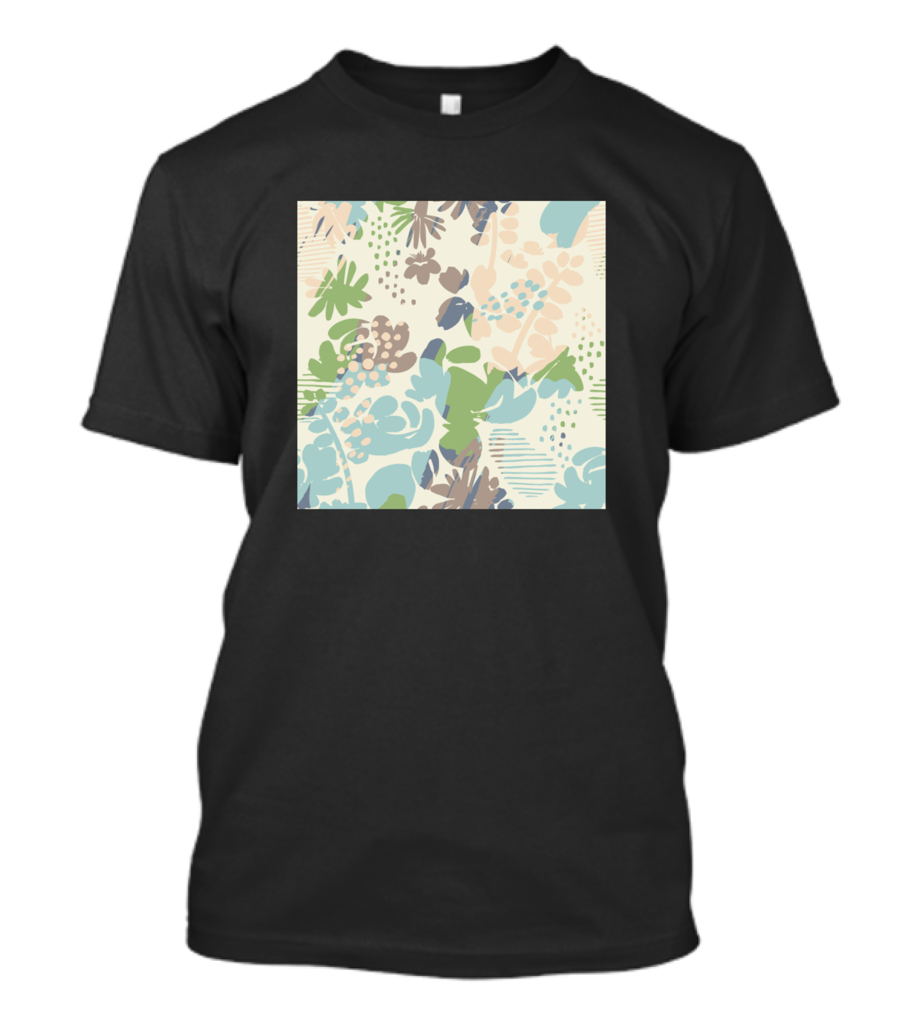 Floral Seamless Pattern With Trendy Hand Drawn Elements In Pastel Colors T-Shirt