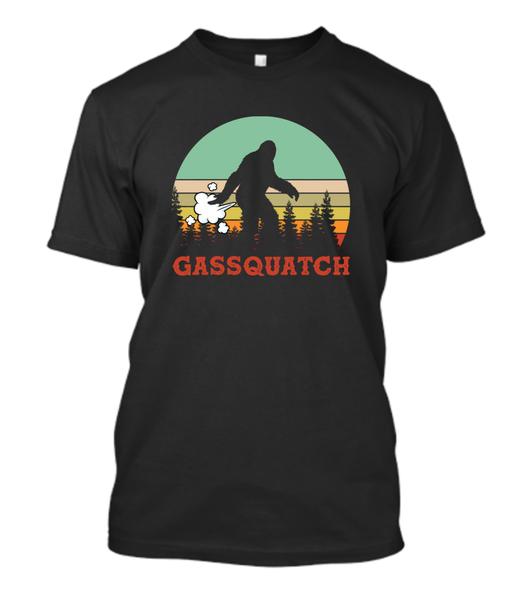 Gassquatch Vintage Bigfoot Retro Forest Farting T-Shirt