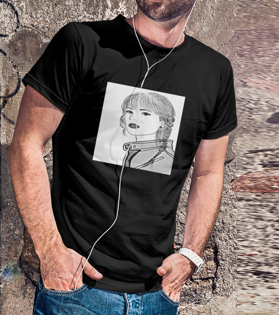 Le Dessin Est Un Art De Fantaisie Portrait Sketch Braided Hair Jacket T-Shirt