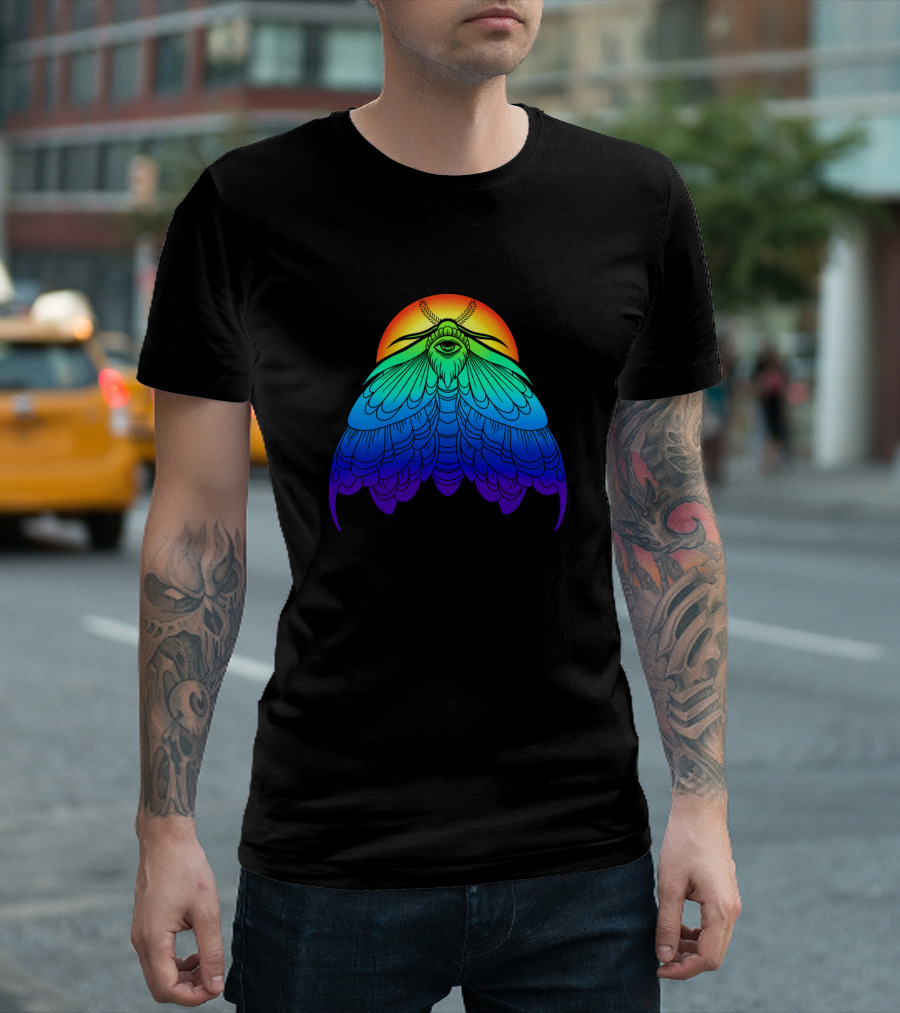 Moth To The Flame Rainbow Spectrum Radiance T-Shirt