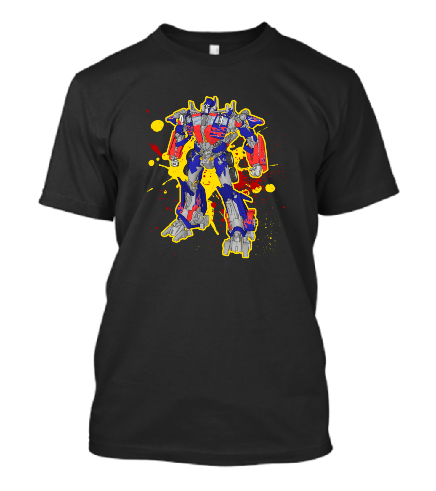 Optimus Prime Transforming Robot With Splatter Effect T-Shirt