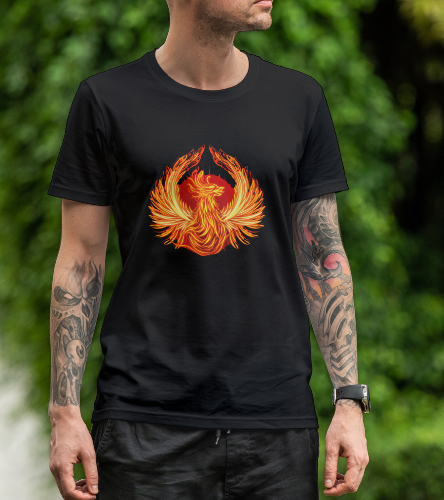 Phoenix Bird Fiery Wings Rising T-Shirt
