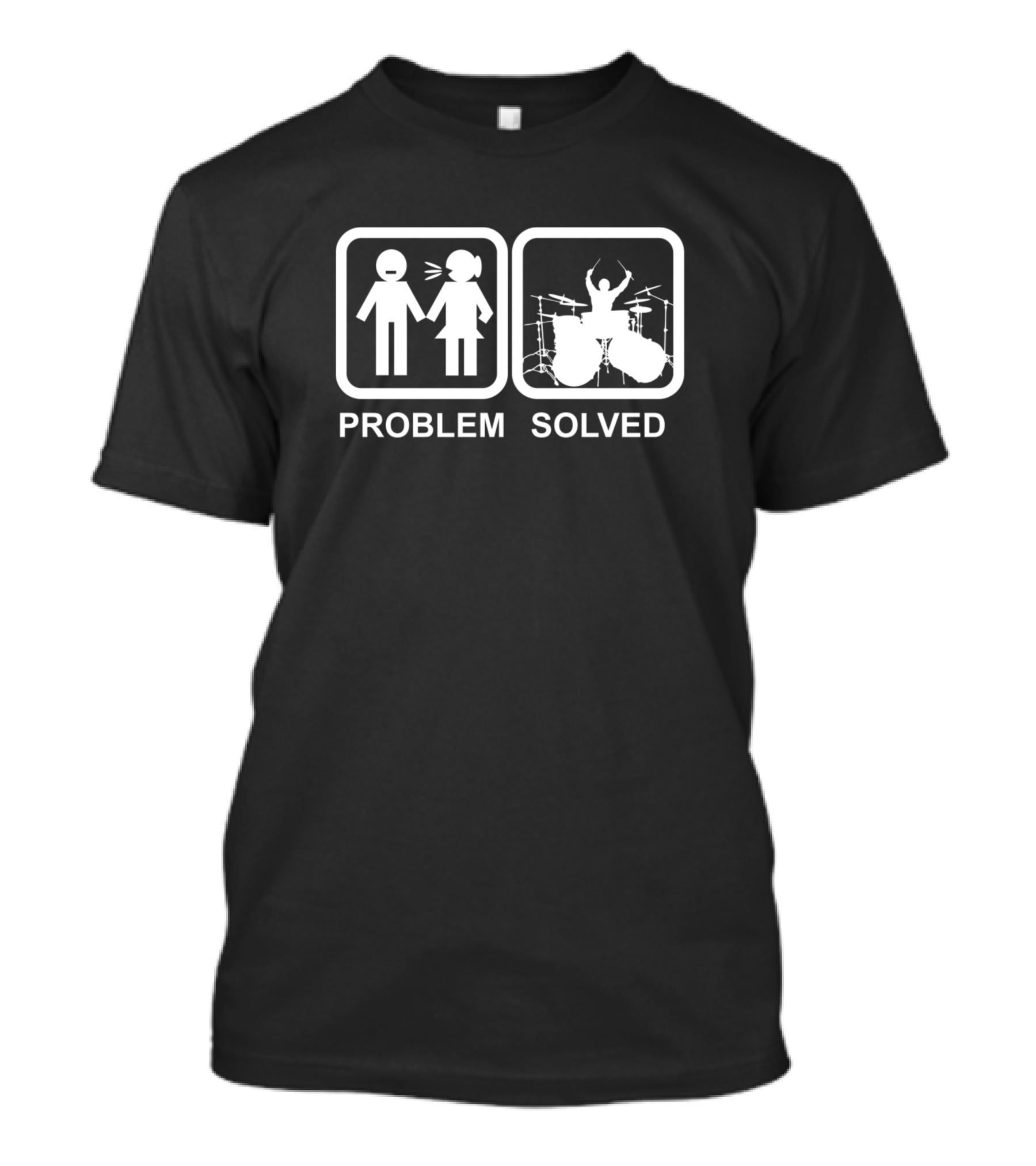 Problem Solved Drumming Drummer Drums Icon Solution T-Shirt