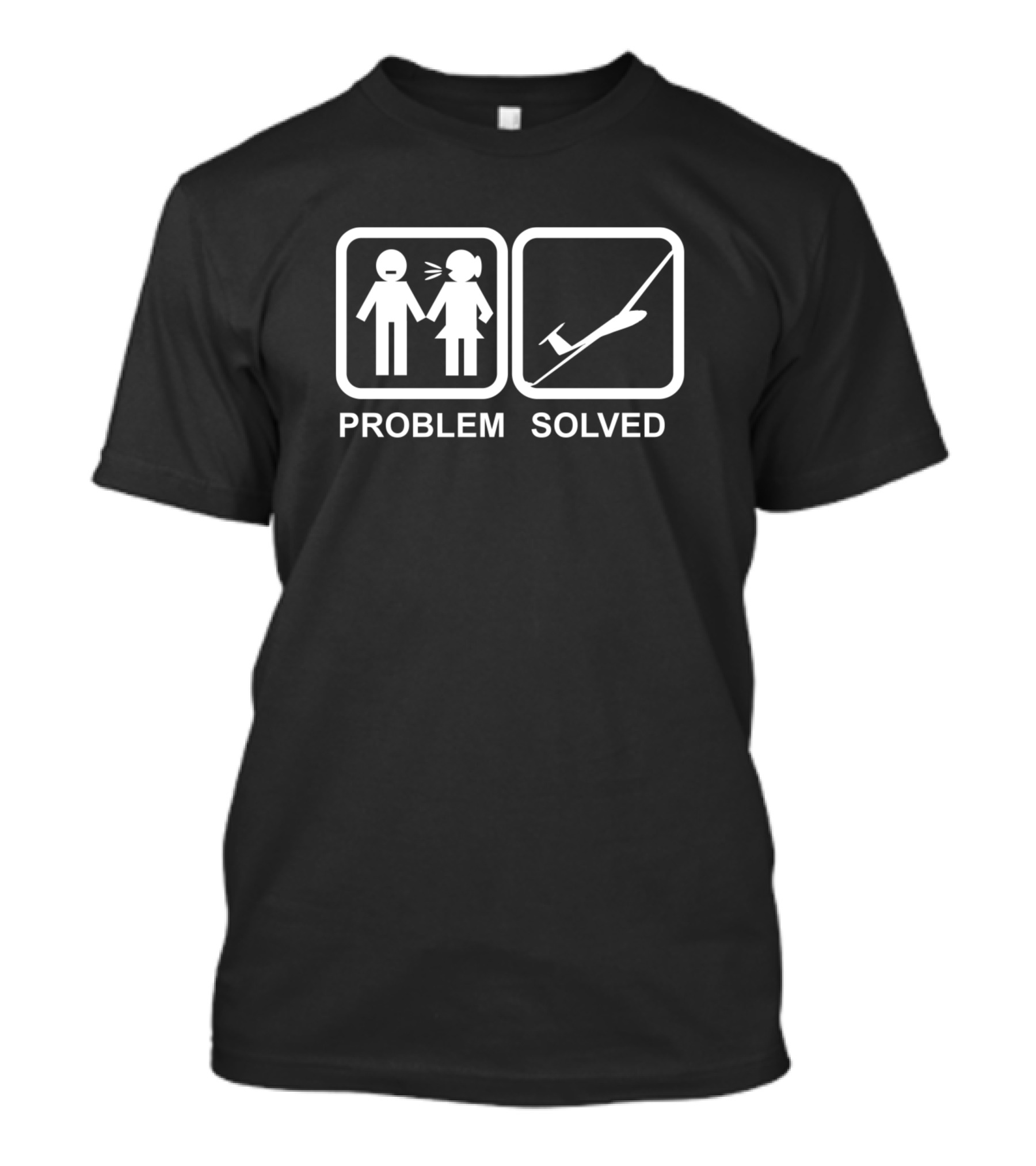 Problem Solved Gliding Glider Iconic Humor T-Shirt