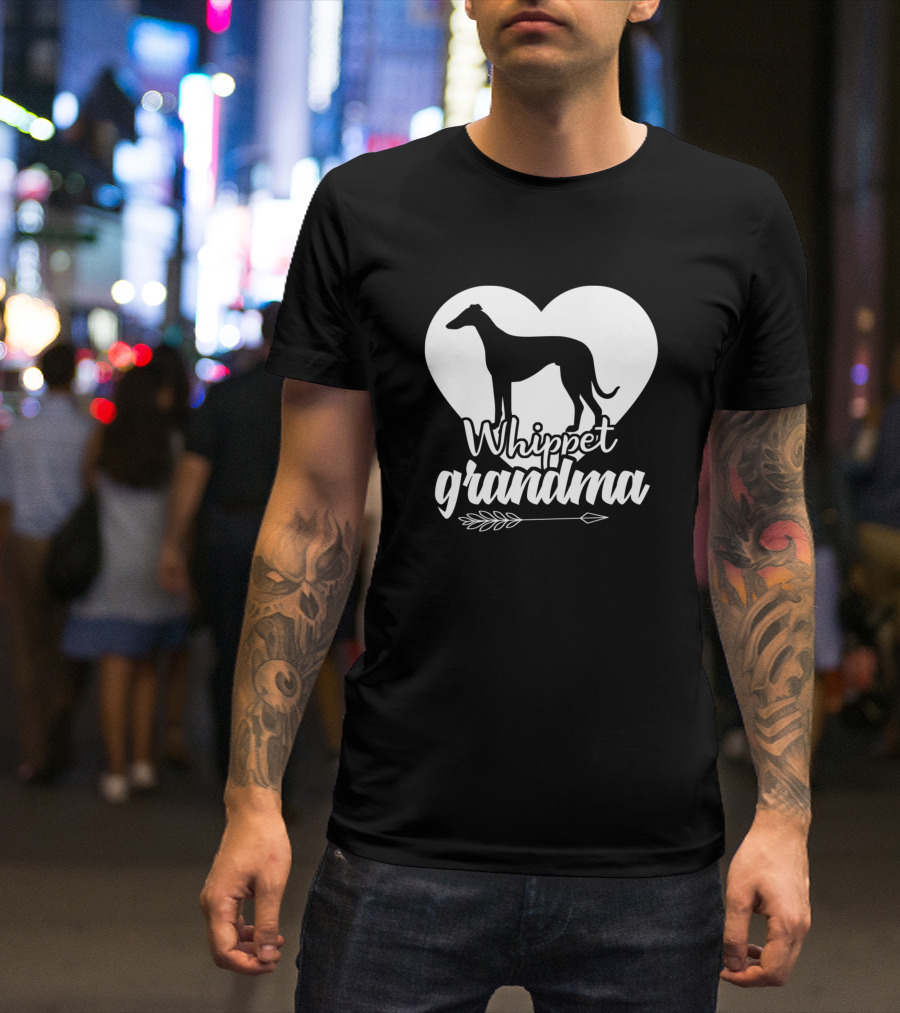 Whippet Grandma Heart Arrow T-Shirt