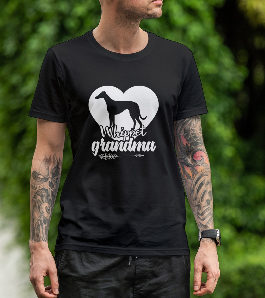 Whippet Grandma Heart Arrow T-Shirt