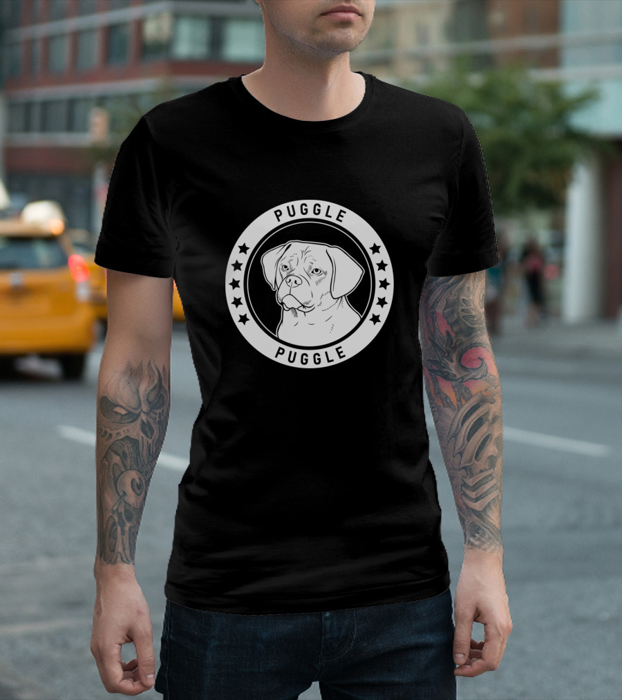Puggle Puggle Circle with Star Accents T-Shirt