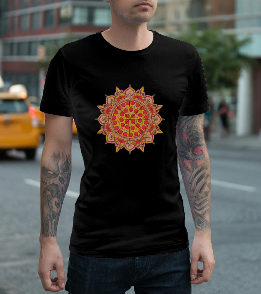 Sacred Pizza Mandala Pepperoni T-Shirt