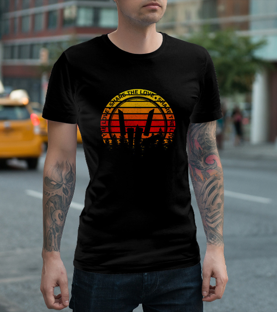 Share The Love Retro Sunset Hand Gesture T-Shirt