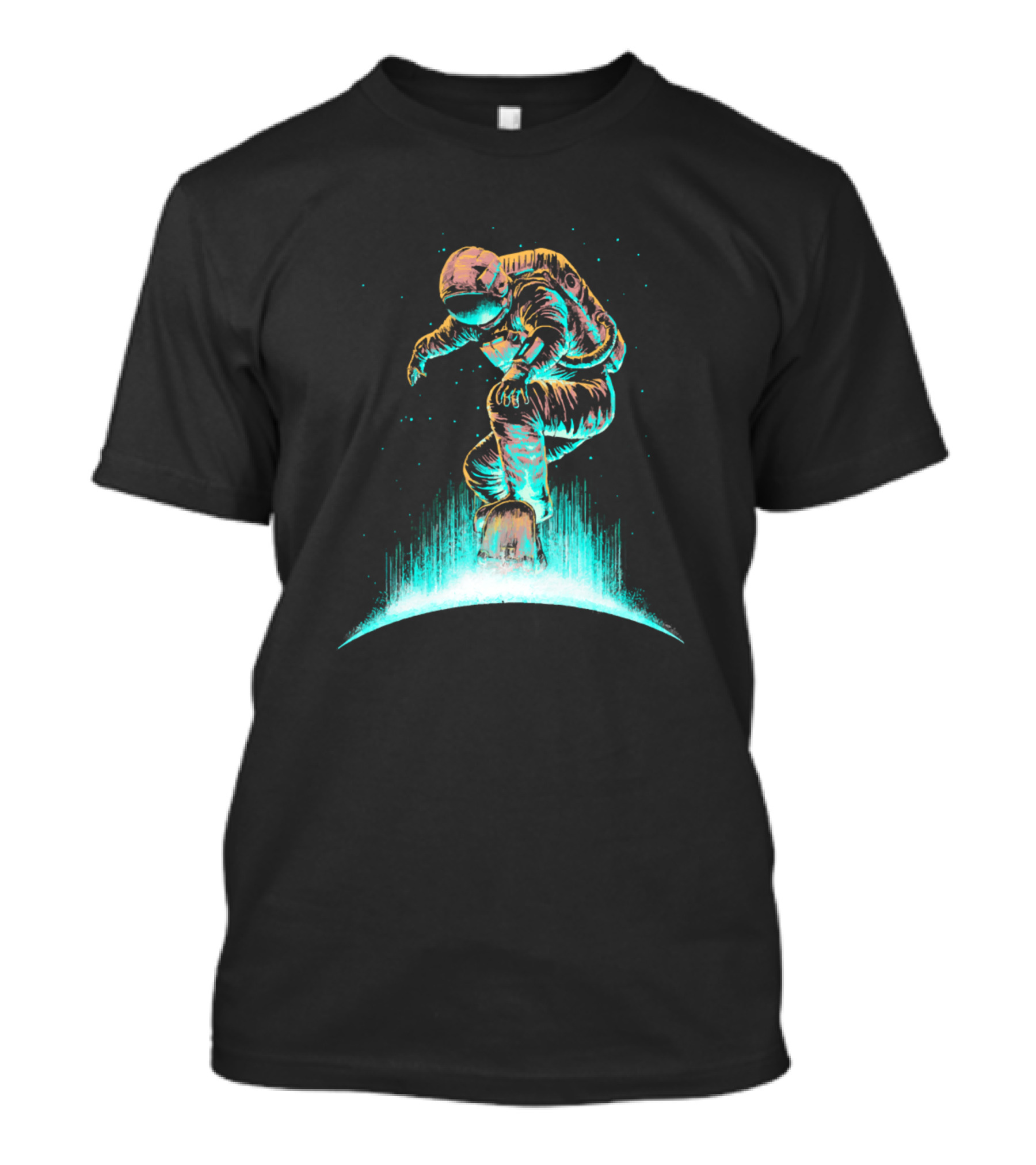 Space Grind Astronaut Skateboarding Cosmic Wave T-Shirt