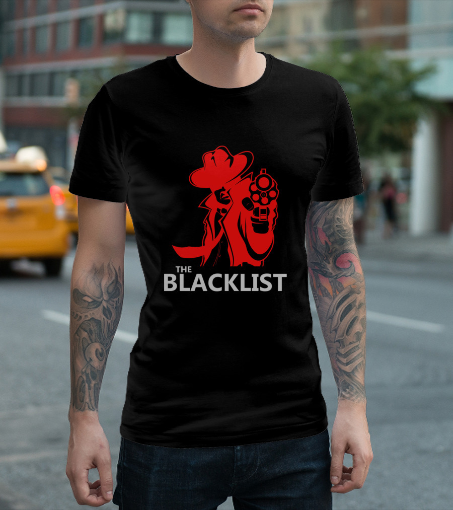 The Blacklist Mysterious Detective With Gun Iconic Red T-Shirt