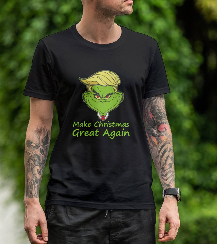 The Grinch Make Christmas Great Again Parody With Iconic Hairstyle T-Shirt